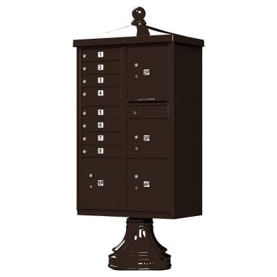 8 Door USPS Approved Post Mounted Exterior Mailbox